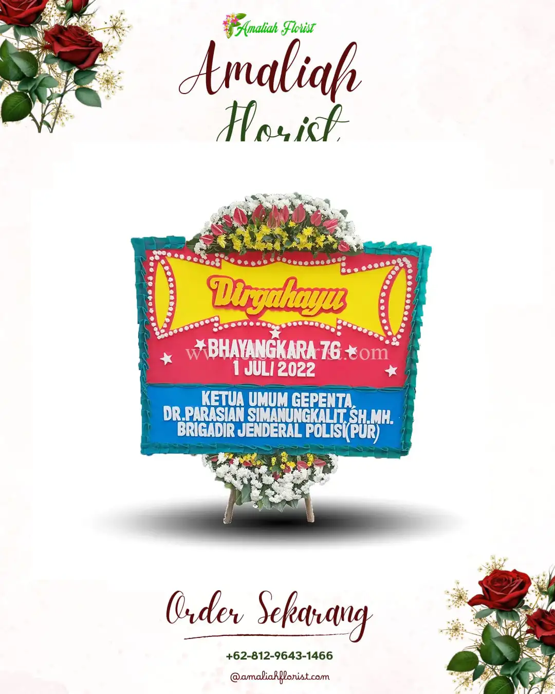 Papan Bunga HUT Ulang Tahun Rangkapan Jaya